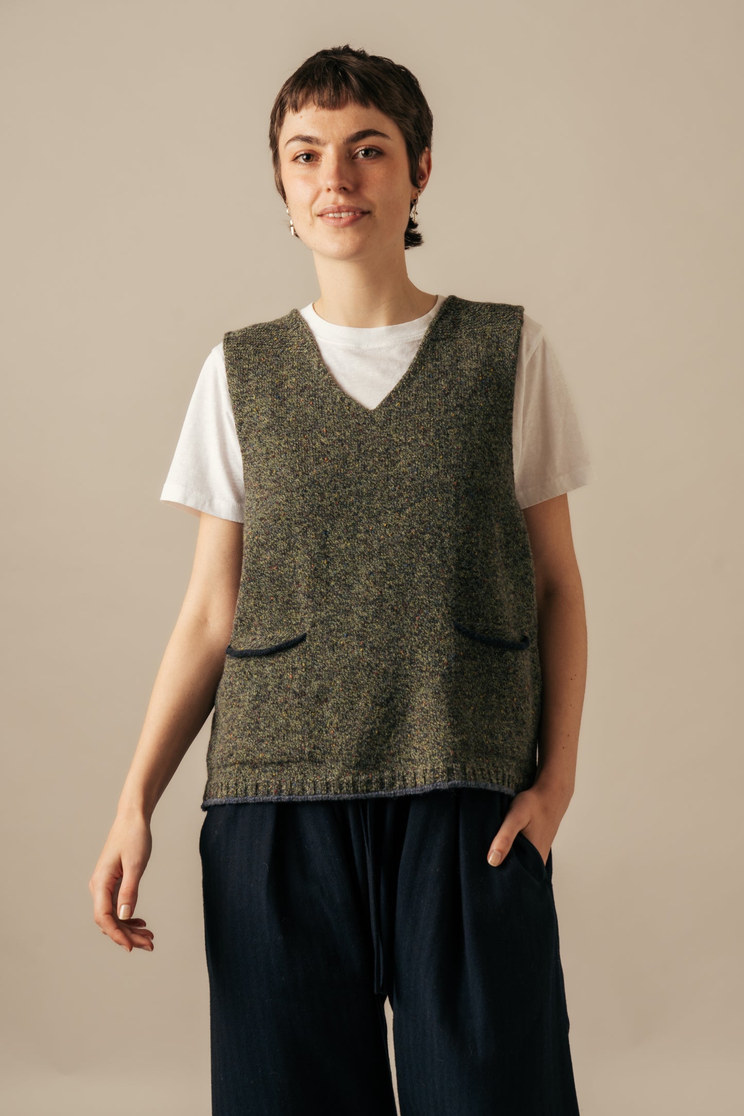Eribe - Tweed Nep Vest - Pine