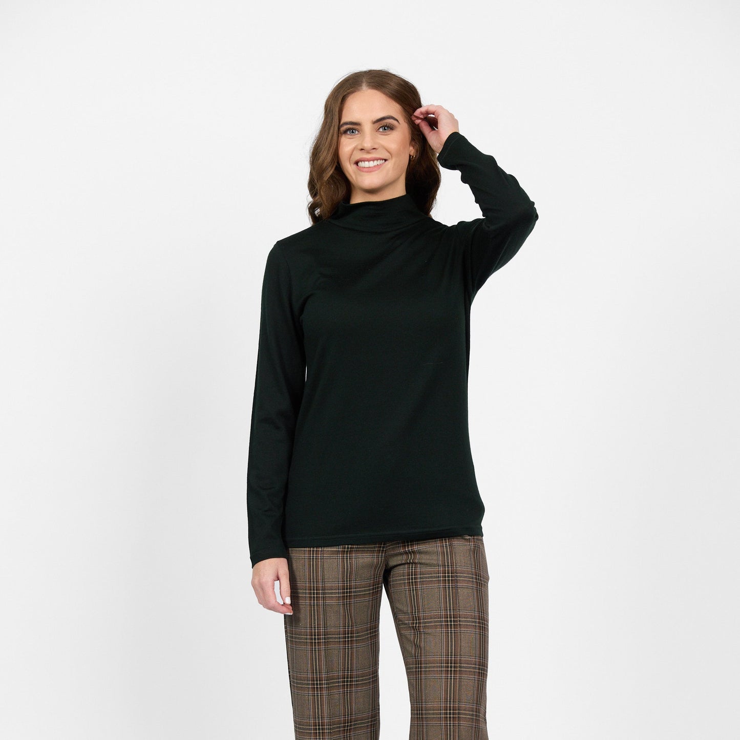 Vassalli skivvy top in merino wool