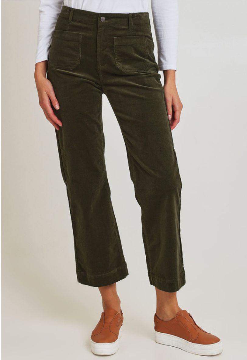 Cord pants for women ankle grazer