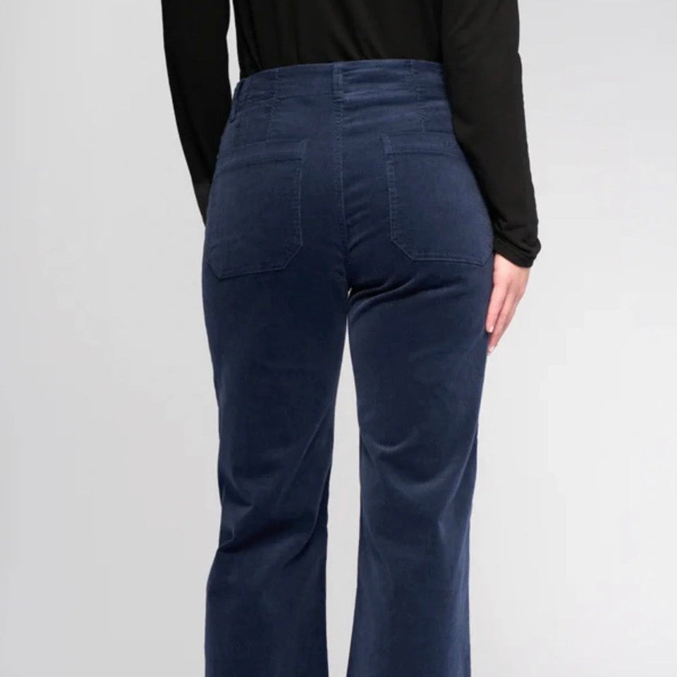 Vassalli cord pants with zip ankle in slate