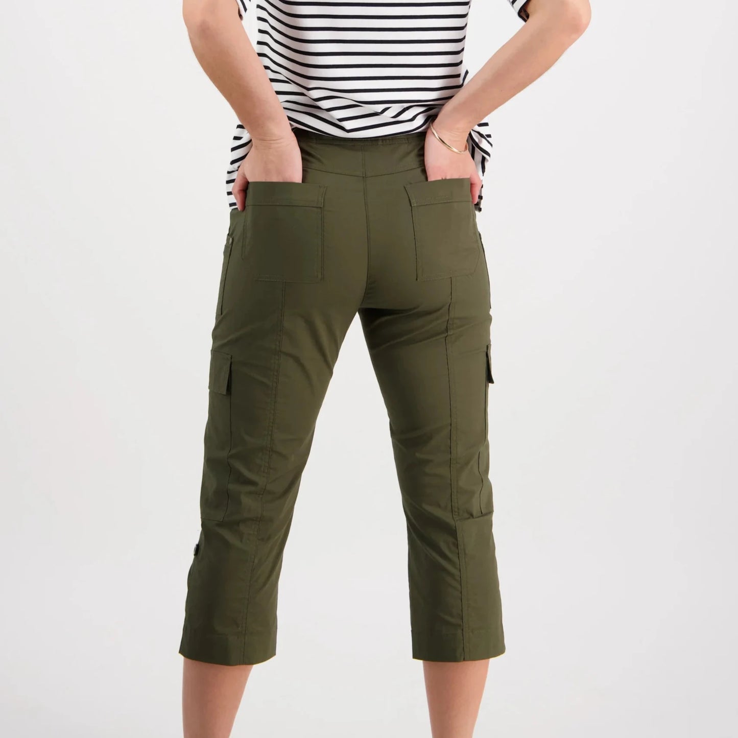 Vassalli Poplin Cargo Pants in Khaki