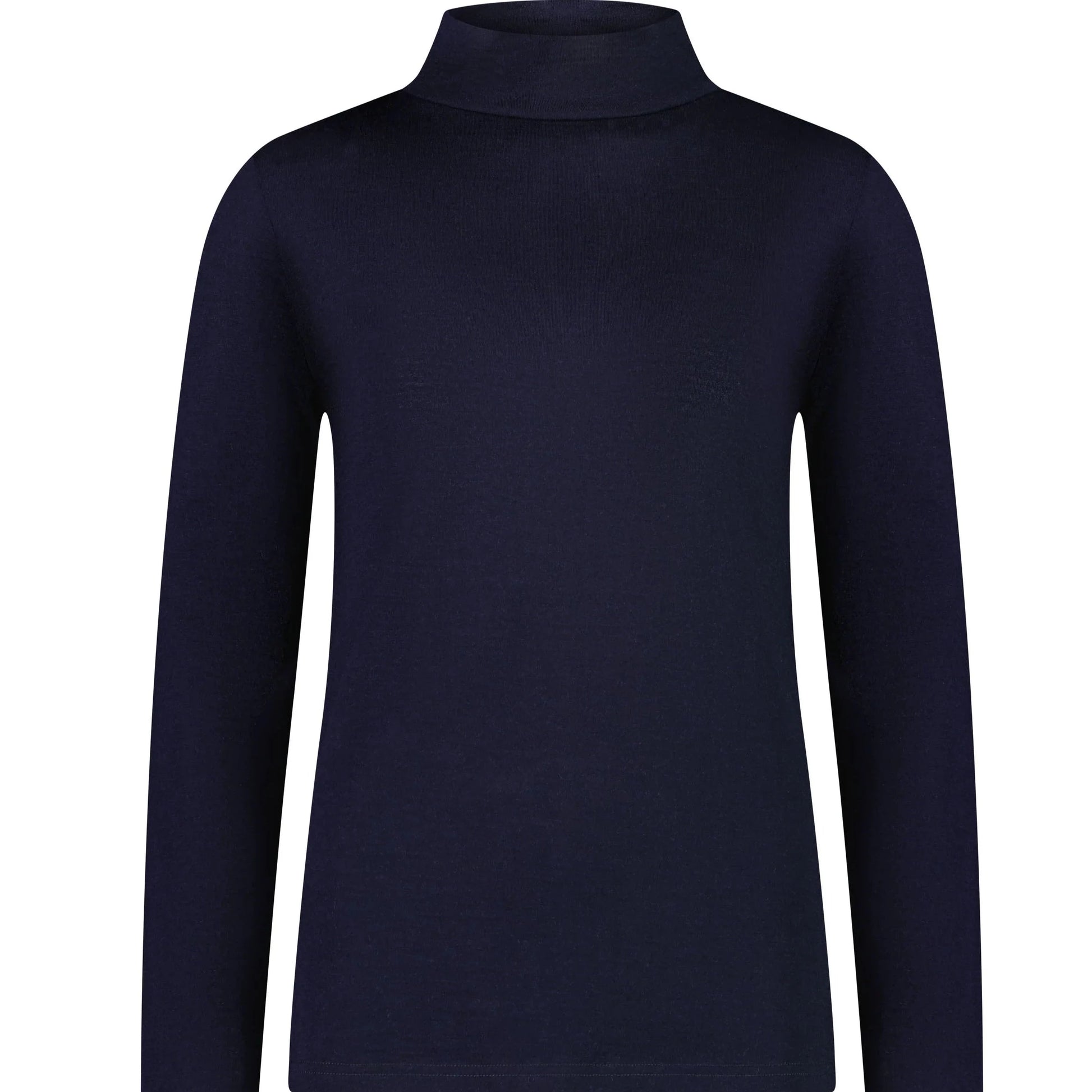 Vassalli's merino high neck top in navy for women