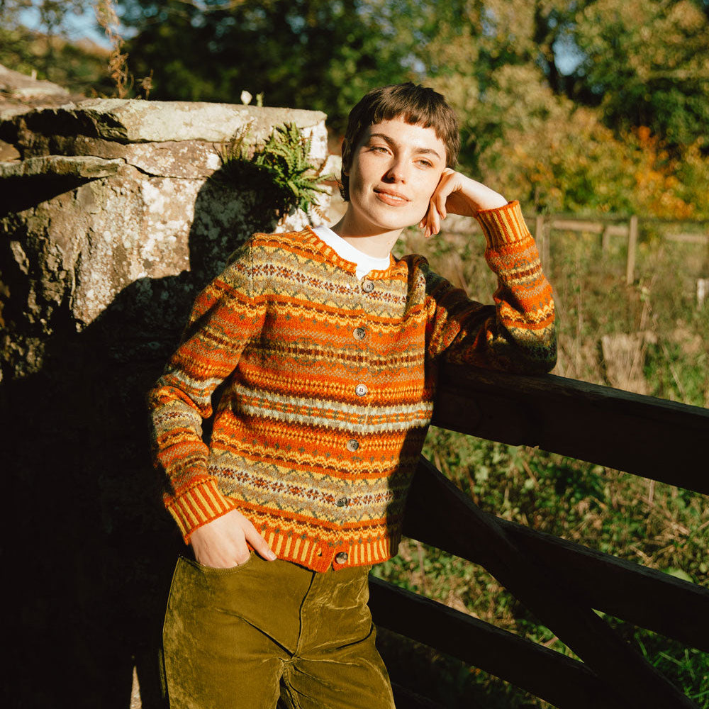 Eribe woollen fairisle sweater for wmen in orange