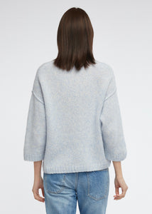 Zaket and Plover's Cosy Crew Jumper in Iceberg, back view of women's jumper in blue