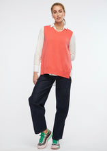 Zaket and Plover's Essential Vest in Dubarry, women's vest styled with white shirt and pants