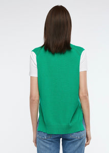 Zaket and Plover's Essential Vest in Emerald, back view of women's green vest