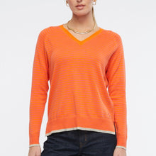Zaket and Plover's Essential Stripe Vee Top in Apricot