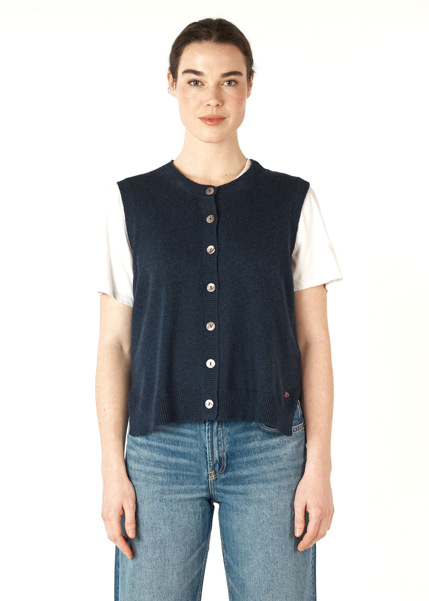 Essential Button Vest - Denim