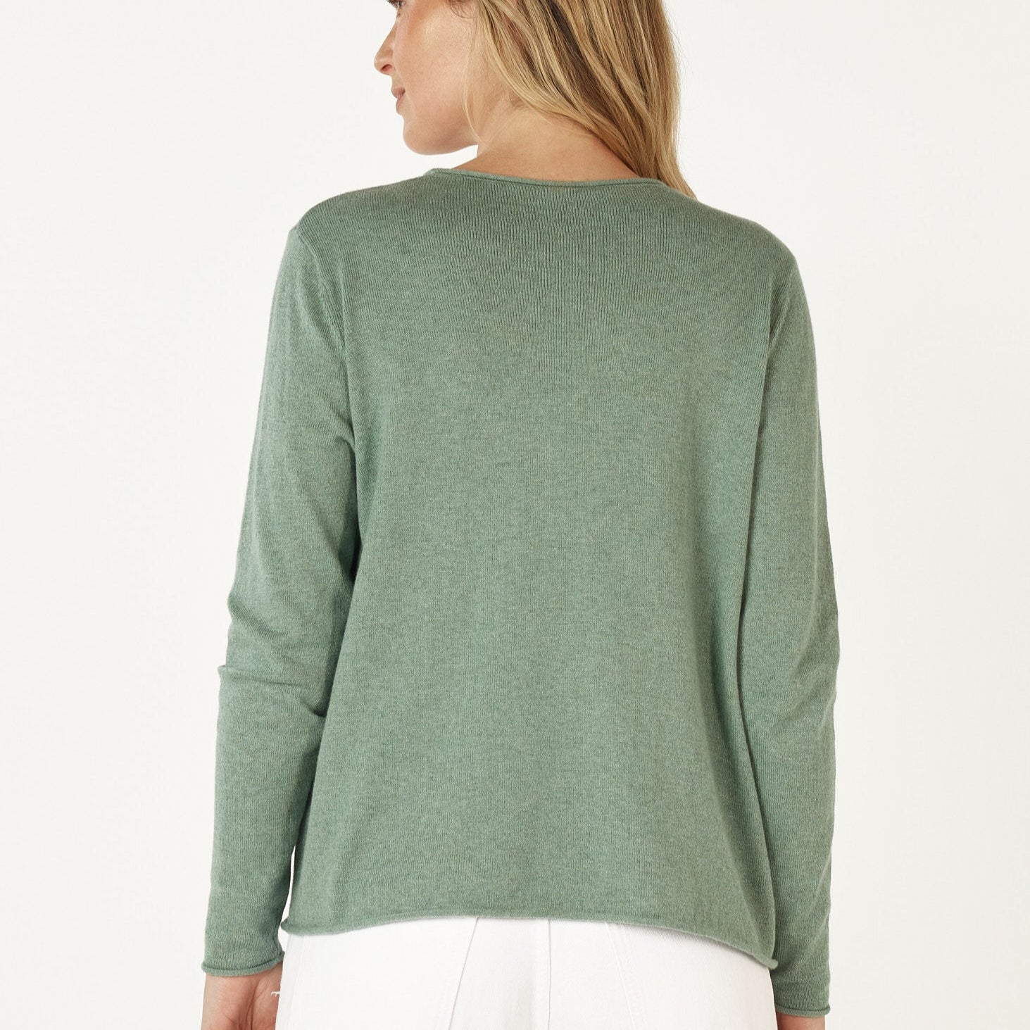 Quality Knitwear from Zaket and Plover Woll in soft green.