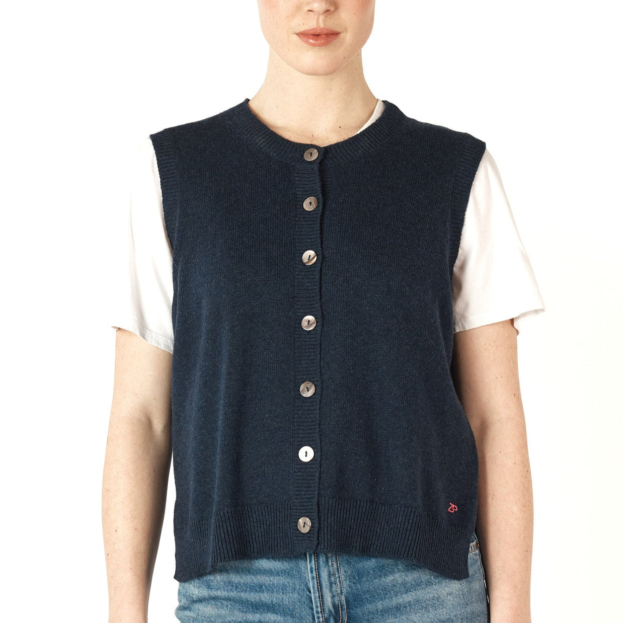 Zaket and Plover Buttoned Vest in Navy. Free Shipping.