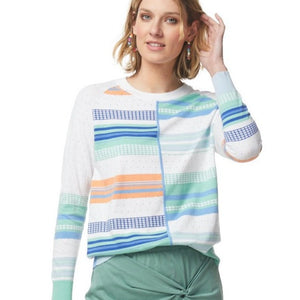 Stripe cotton jumper in white Z&P