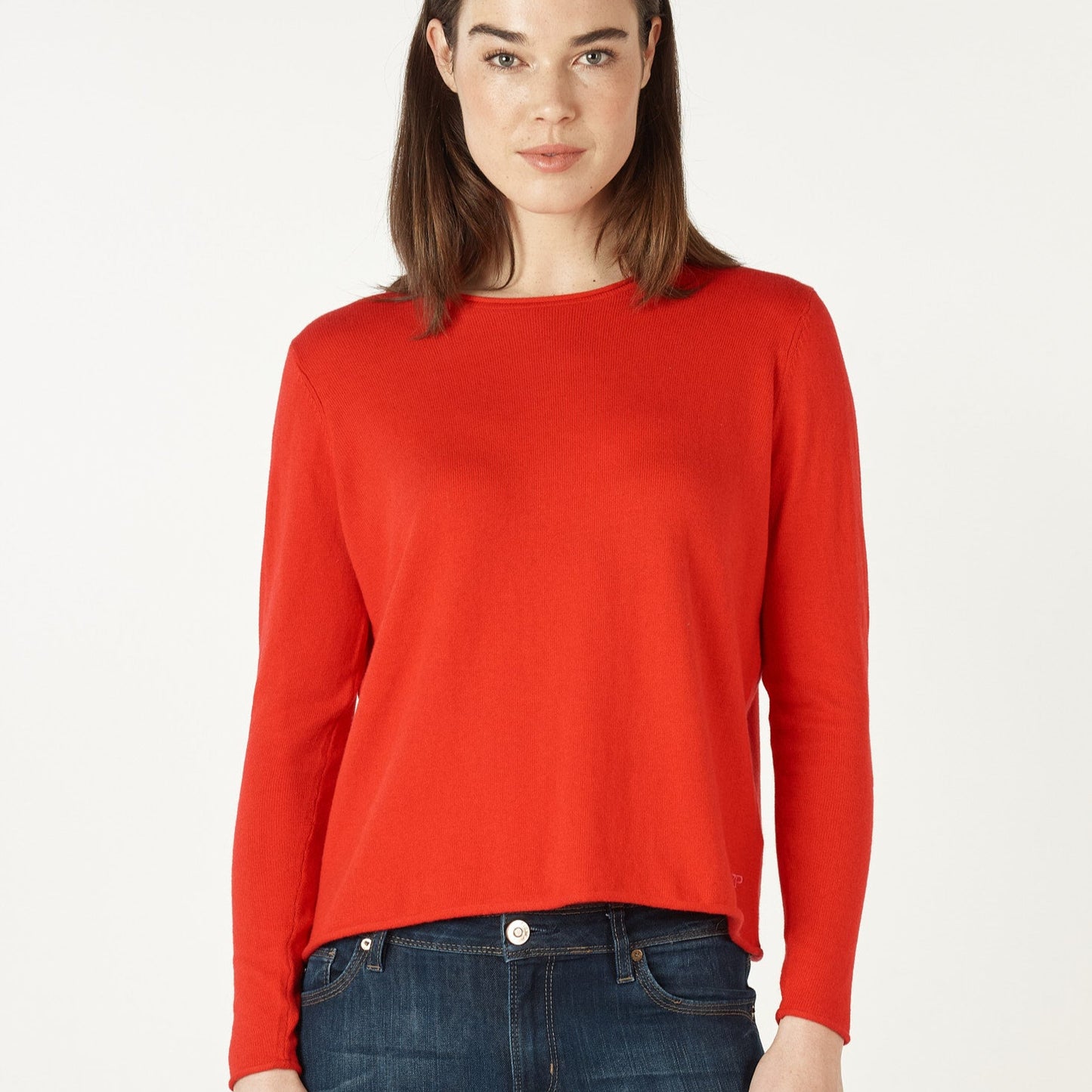 Bright red knitted top from Zaket and Plover.