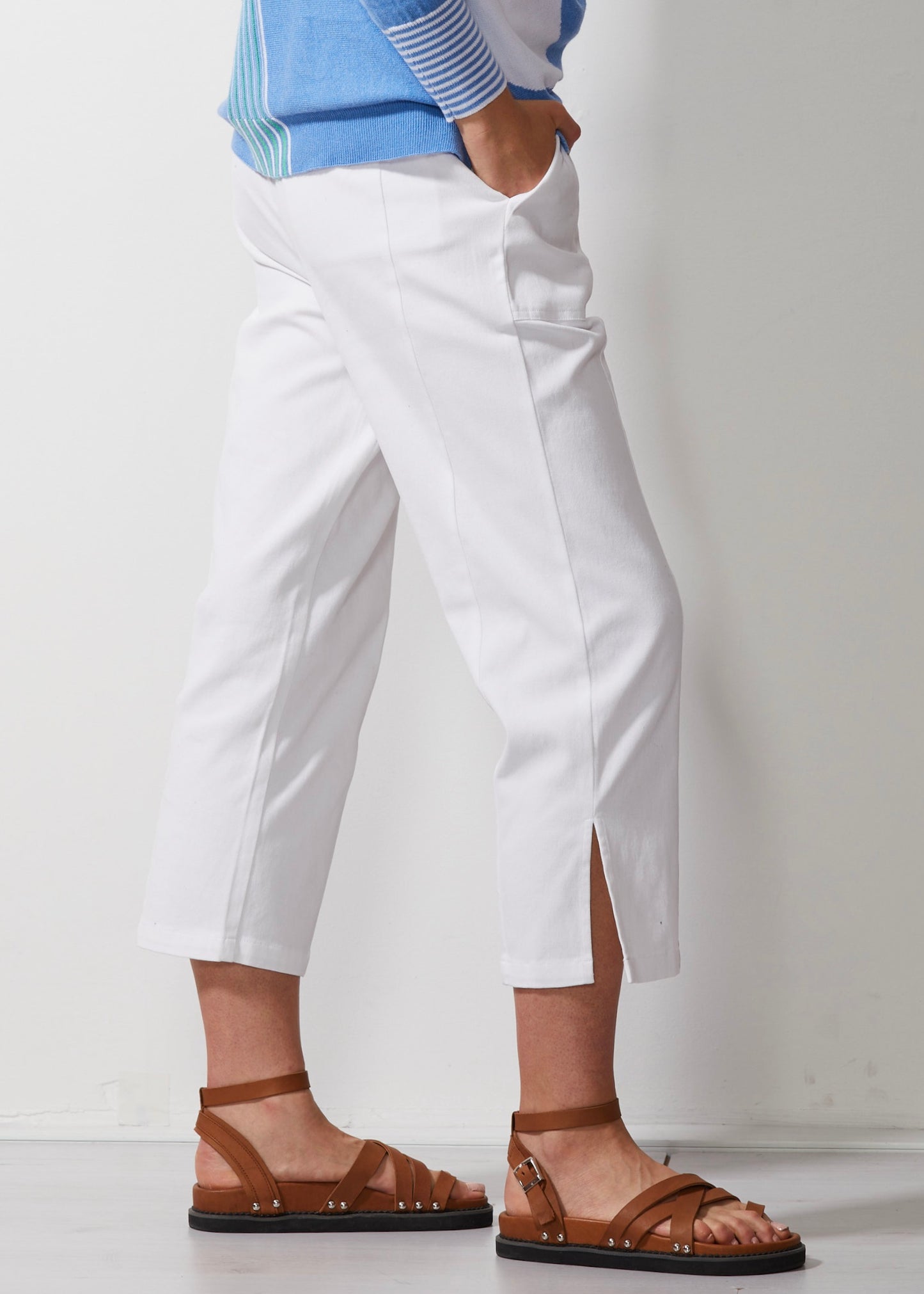 Zaket and Plover's summer Pants in white for women