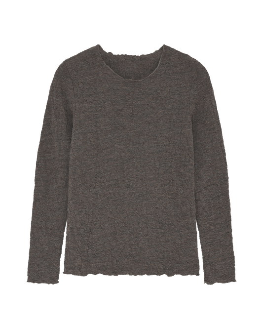 By Basics Bubble Wool Top for women in Earth brown