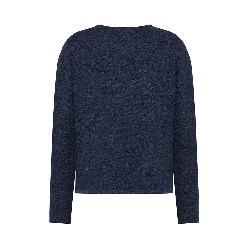 The Mansted Mona cotton Cardigan in Navy Midnight Blue for women
