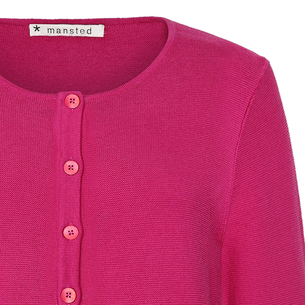 Close up of knitted pink Monsoon Cardigan by Mansted