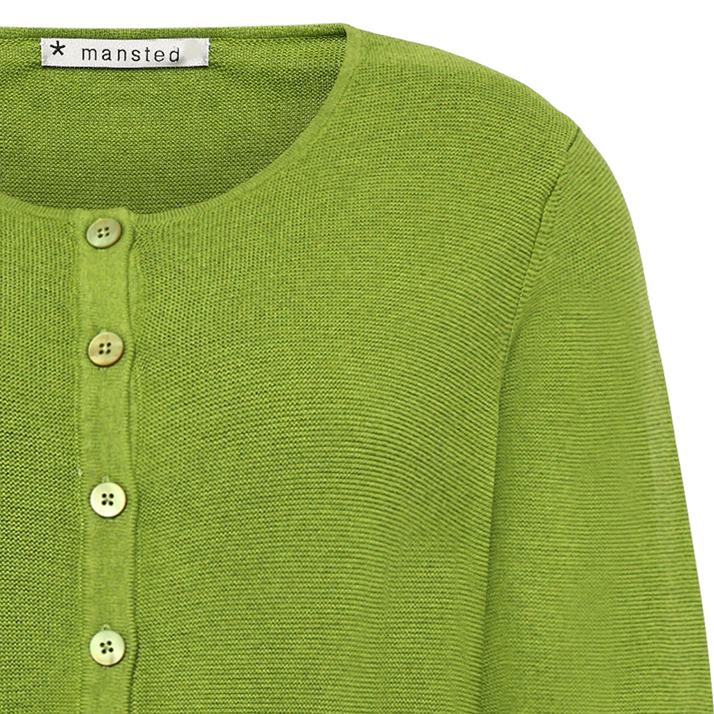 Close up of knit of Mansted Monsoon crew cardigan for women