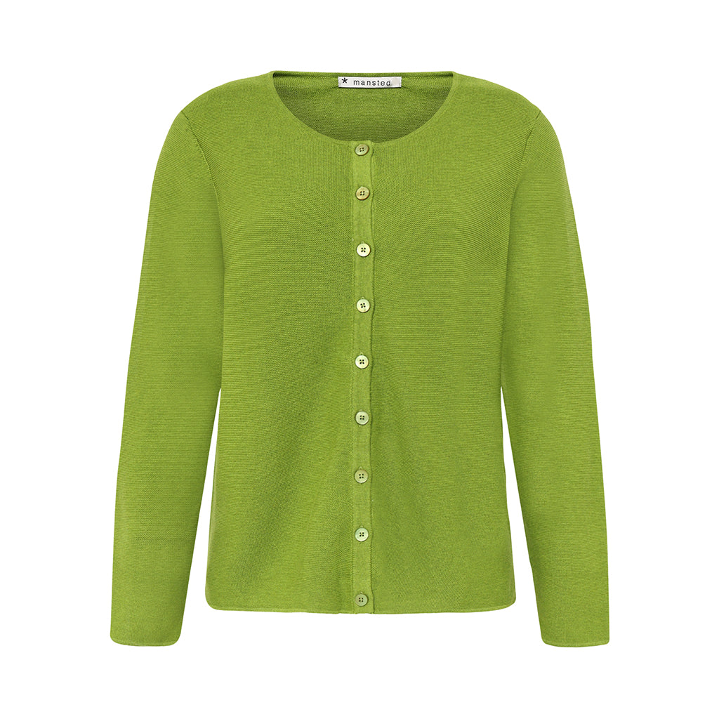 The Monsoon cotton Cardigan in Grass green by Mansted