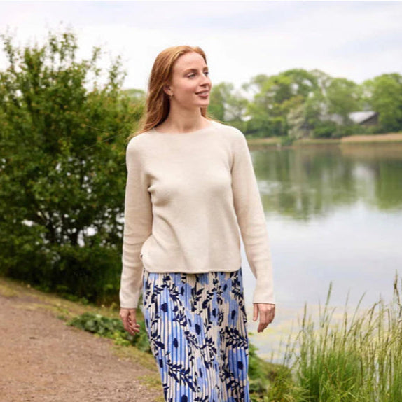 Woman wearing the Pansy Skirt by Mansted in Mercury