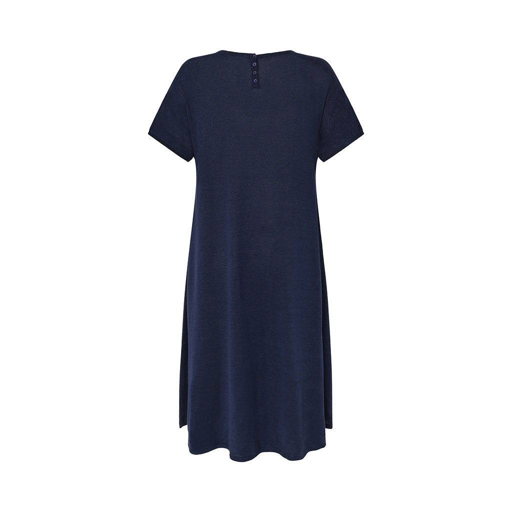 Back of the Pilu Linen Hemp dress in Navy by Mansted