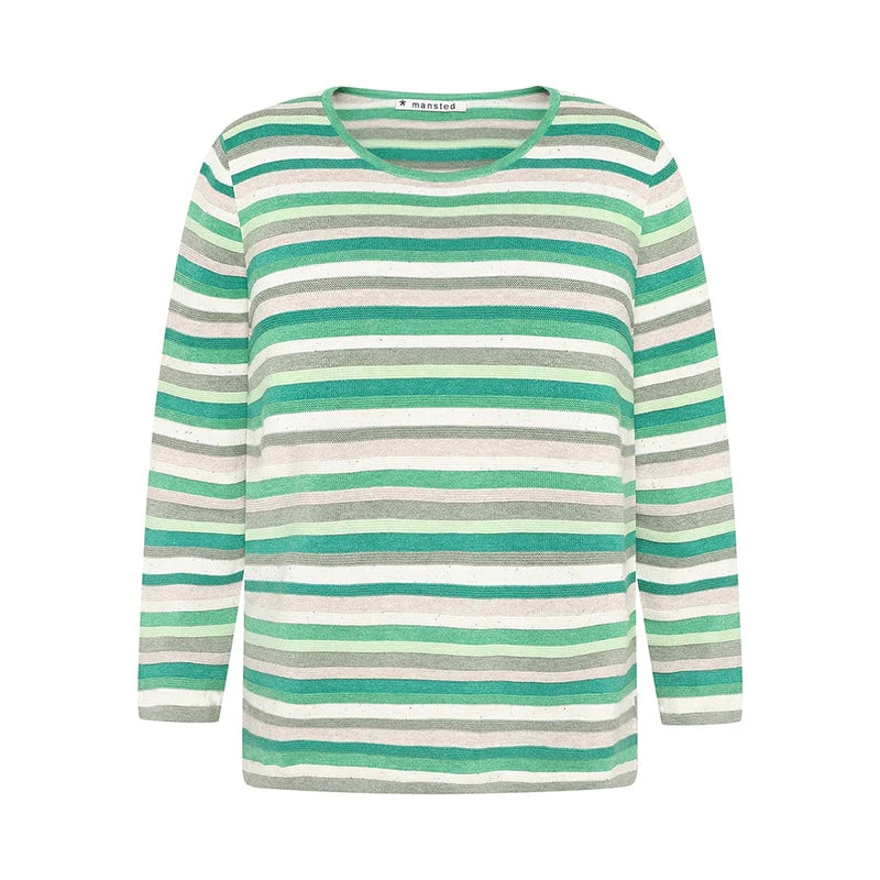 The Mansted Adele pullover in green stripes