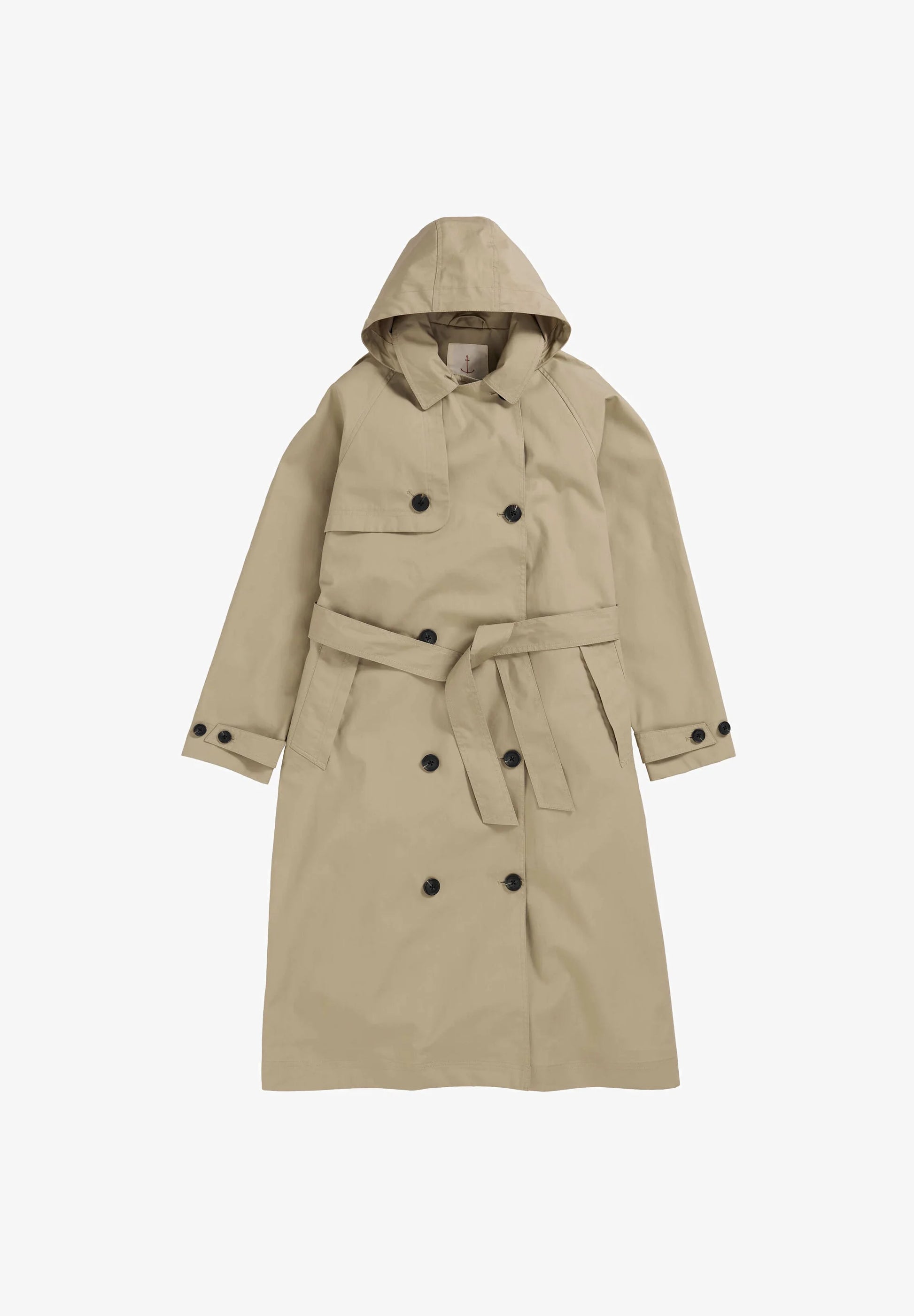 Flat lay of the Penweathers Trench Coat in natural Seed by SEASALT
