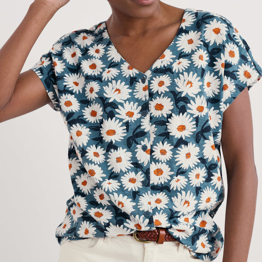 The Studio Glass Top in Artsy Daisy Dusky Jade by SEASALT