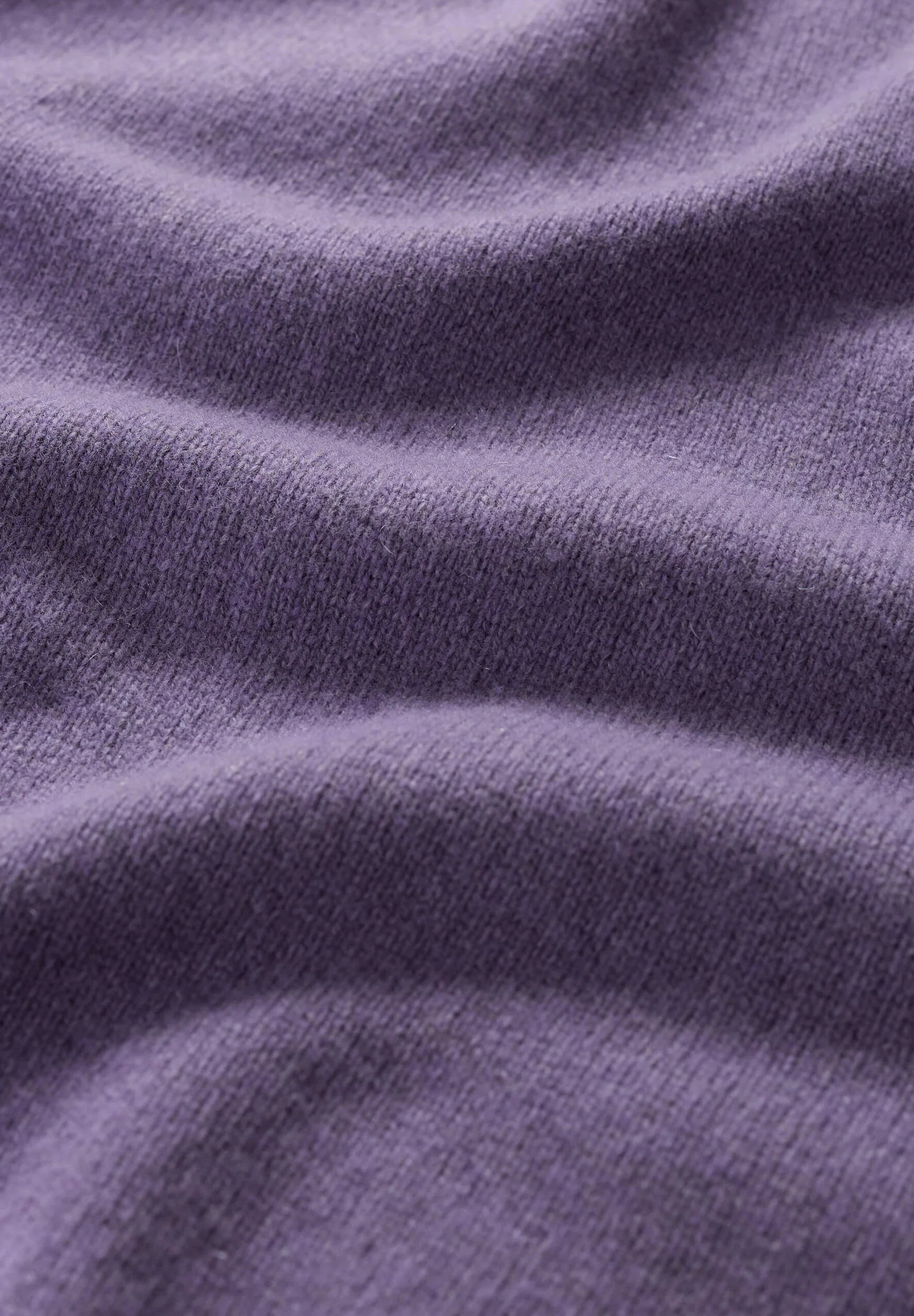 Close up of SEASALT wool knit in purple echium