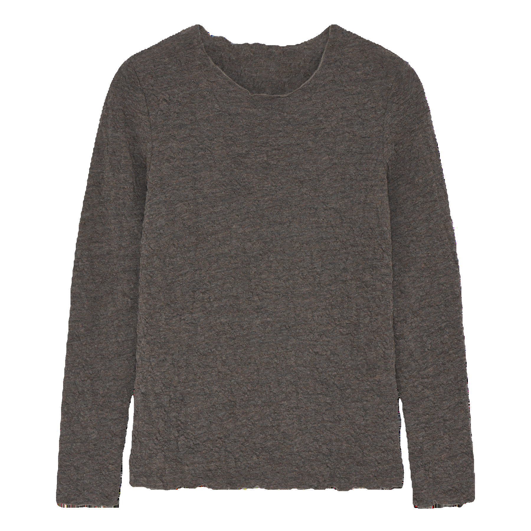 By Basics round neck top in brown or earth. 100% merino wool.