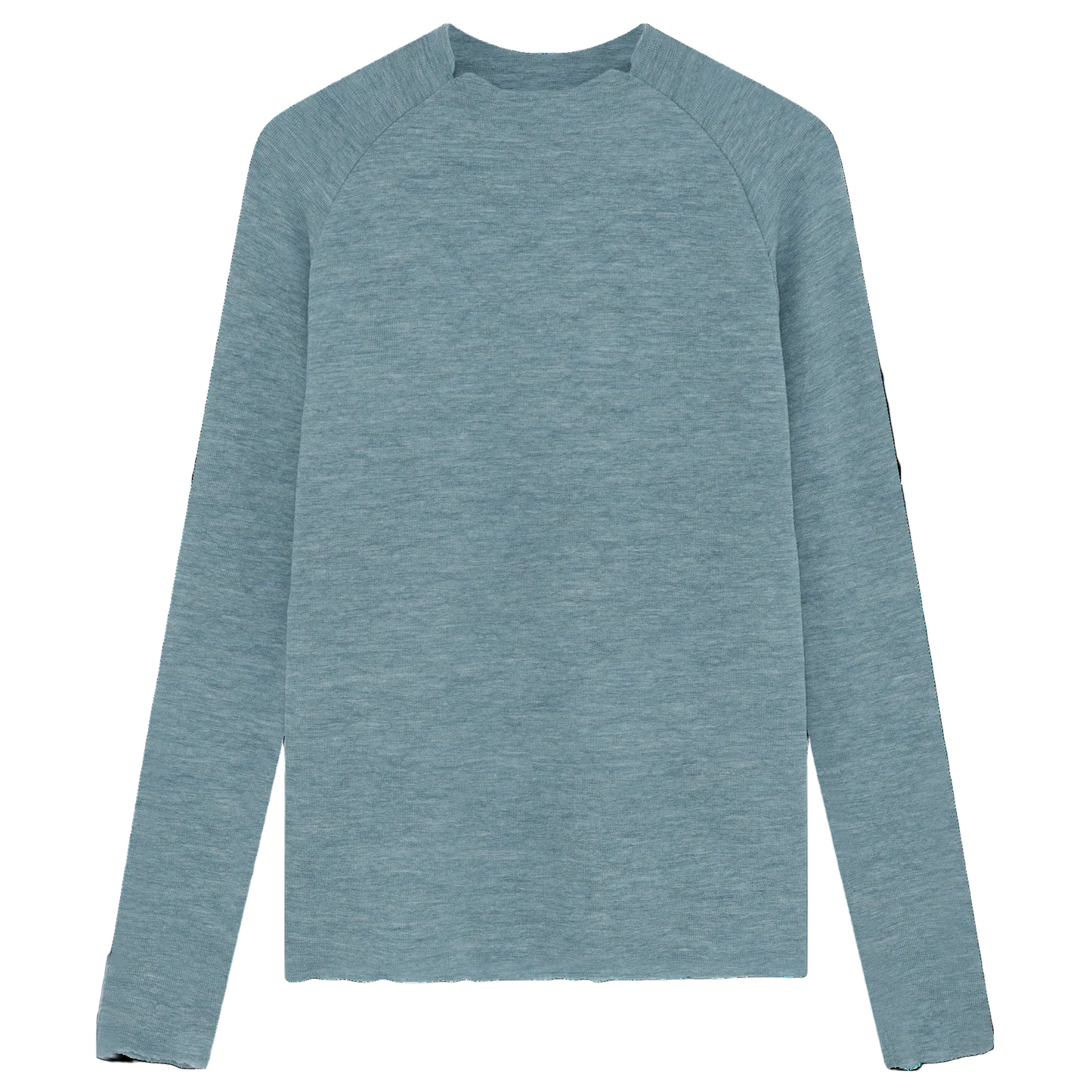 By Basics long sleeve merino wool top in light blue.