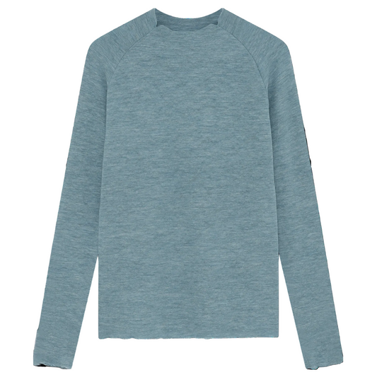 By Basics long sleeve merino wool top in light blue.