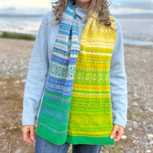 eribe Alloa Fairisle Scarf in Luscious