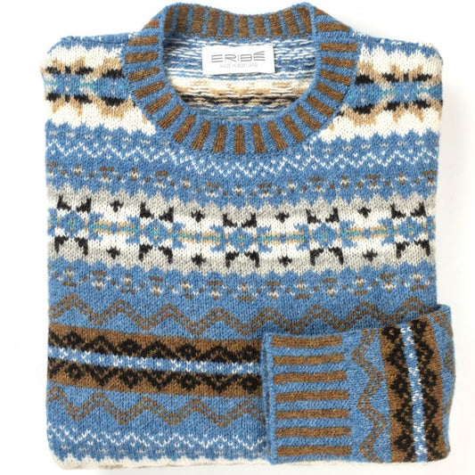 Eribe Scottish Knitwear for men in blue.