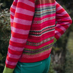 Eribe Fair Isle Stobo Sweater in Rosa