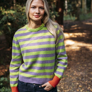 Eribe Stobo Stripe Sweater in Luscious - reversible.