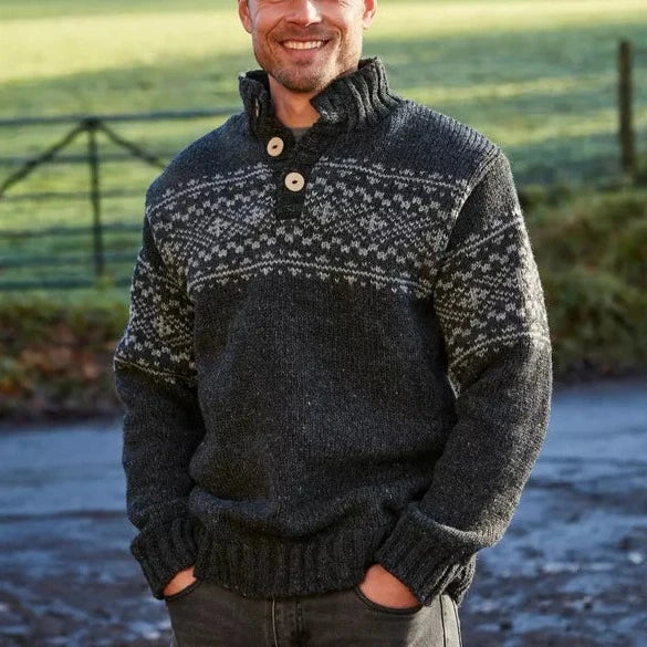 Men's wool jumper. Hand Knit.