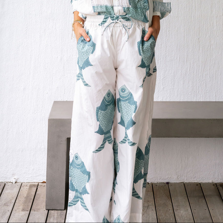 Mandalay Designs Big Fishy Pants in Blue
