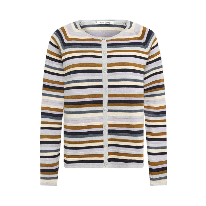 Mansted Anna cardigan striped in Cold Grey