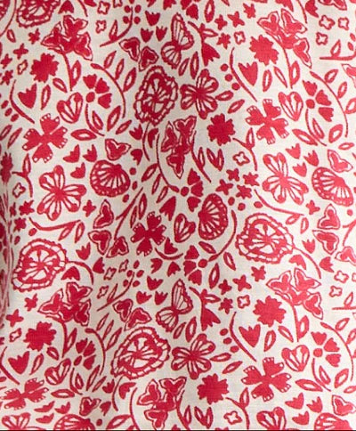 Mansted Sunrise Cardigan with floral print in red