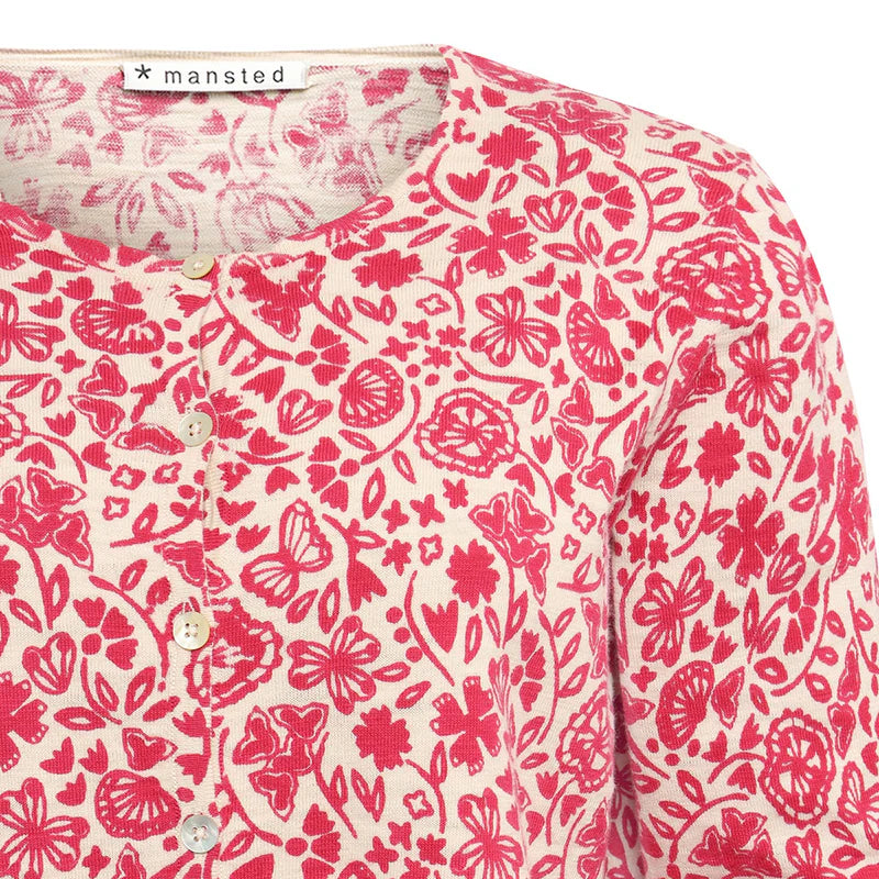 Mnasted Sunrise Cardigan Red in Organic Cotton.
