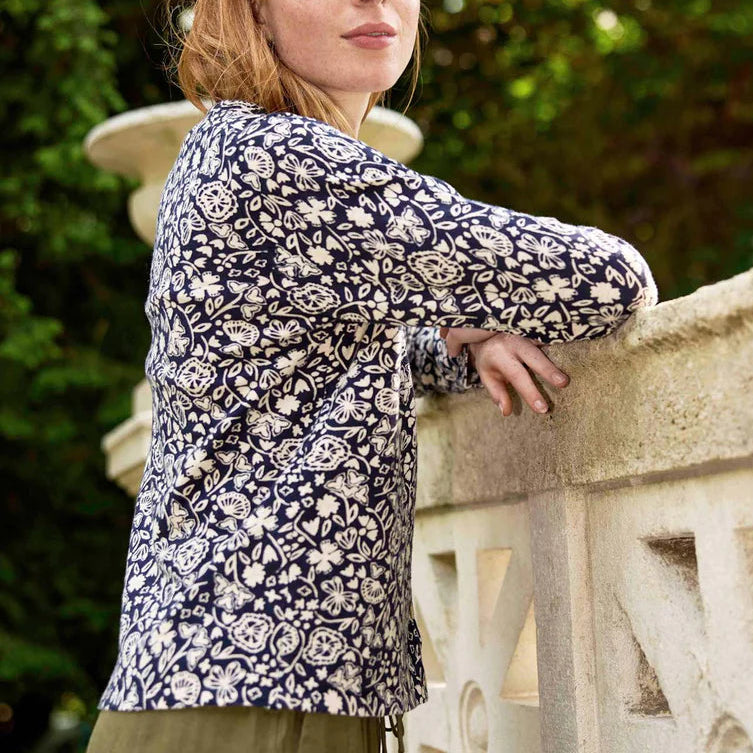 Mansted Sunrise cardigan Navy organic cotton