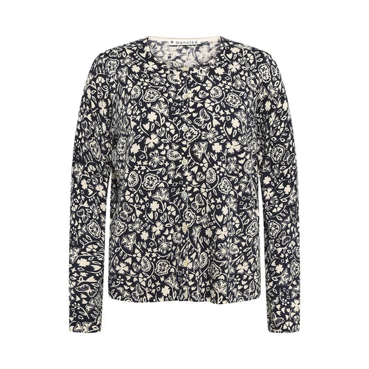 Mansted Cardigan in Navy Floral pint