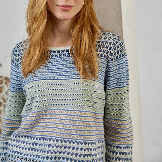 Mansted Hibiscus top in Dark Blue