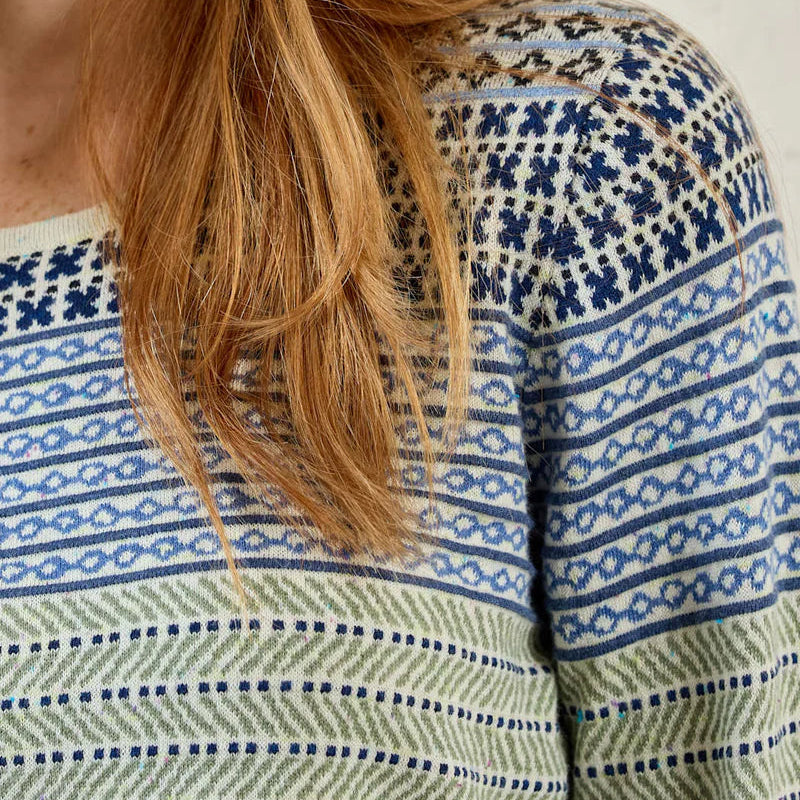 Mansted cotton to in blue and green