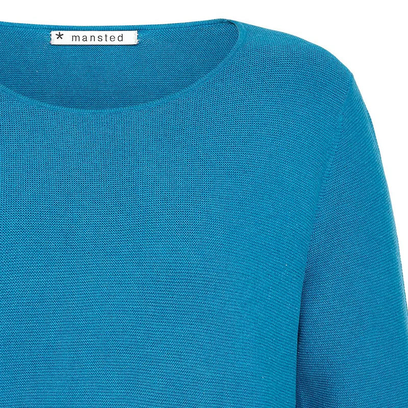 Mansted cotton sweater in Turquoise or Aqua