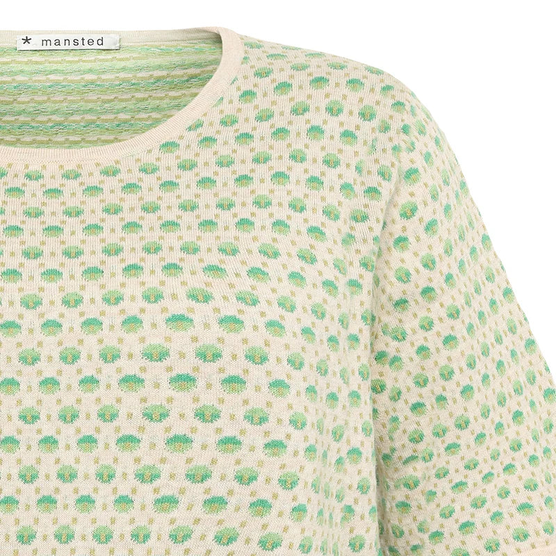 Mansted organic cotton t-shirt in green dots