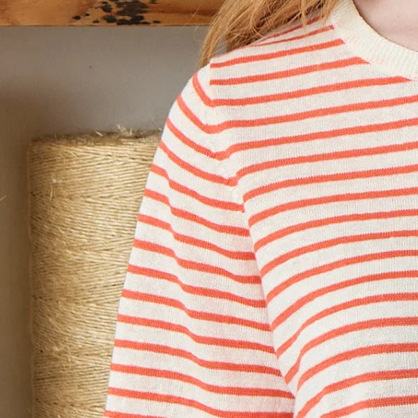 Mansted Hemp and Linen long sleeve t-shirt in red stripe