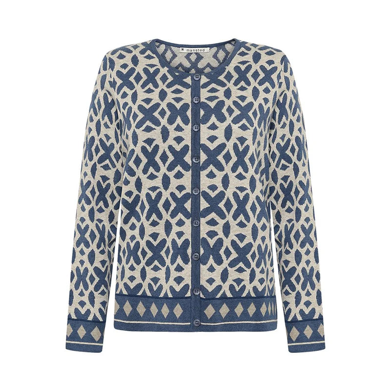 Mansted cotton Tide cardigan in navy