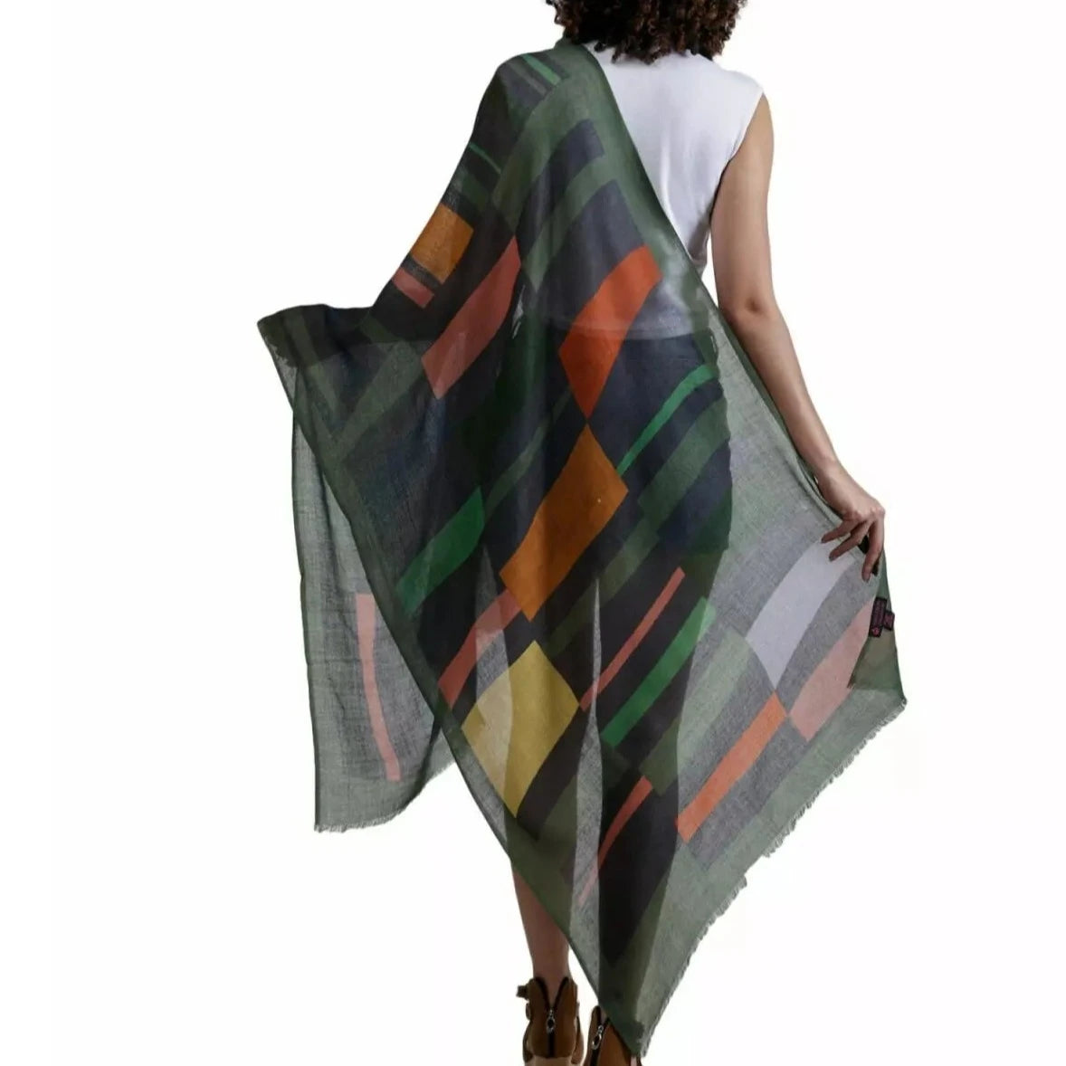 Scarf made from Merino Wool and Silk. Digital Print from namaskar.