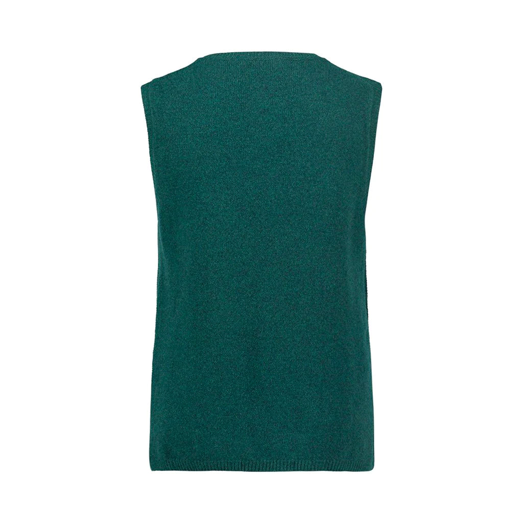 Mansted's Mitos vest in cold green, back view